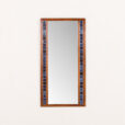 25395 Scandinavian mid century XL rosewood wall mirror with blue tiles, 1970s-1