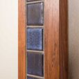 25395 Scandinavian mid century XL rosewood wall mirror with blue tiles, 1970s-4