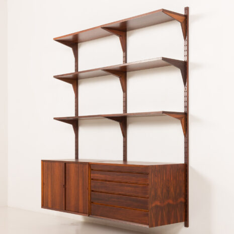 25414 Poul Cadovius two bay rosewood wall unit for Cado, 1960s-12 25414 Poul Cadovius two bay rosewood wall unit for Cado, 1960s-12