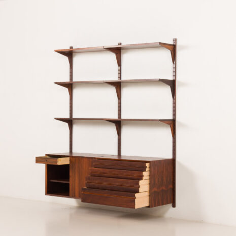25414 Poul Cadovius two bay rosewood wall unit for Cado, 1960s-5 25414 Poul Cadovius two bay rosewood wall unit for Cado, 1960s-5