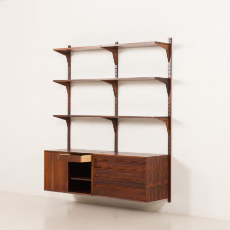25414 Poul Cadovius two bay rosewood wall unit for Cado, 1960s-6 25414 Poul Cadovius two bay rosewood wall unit for Cado, 1960s-6