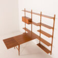 25419 Poul Cadovius rare 3 bay wall unit with a large desk or table for Cado, 1960s-10