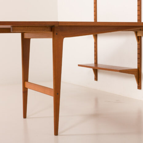 25419 Poul Cadovius rare 3 bay wall unit with a large desk or table for Cado, 1960s-18 25419 Poul Cadovius rare 3 bay wall unit with a large desk or table for Cado, 1960s-18