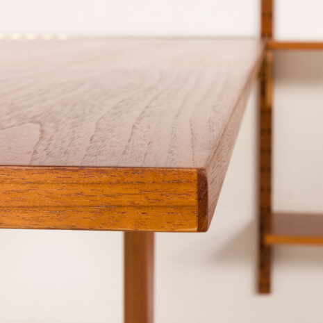 25419 Poul Cadovius rare 3 bay wall unit with a large desk or table for Cado, 1960s-20 25419 Poul Cadovius rare 3 bay wall unit with a large desk or table for Cado, 1960s-20