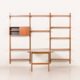 25419 Poul Cadovius rare 3 bay wall unit with a large desk or table for Cado, 1960s-6