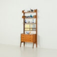 Ergo free standing one bay teak wall unit by John Texmon, Norway 1960s