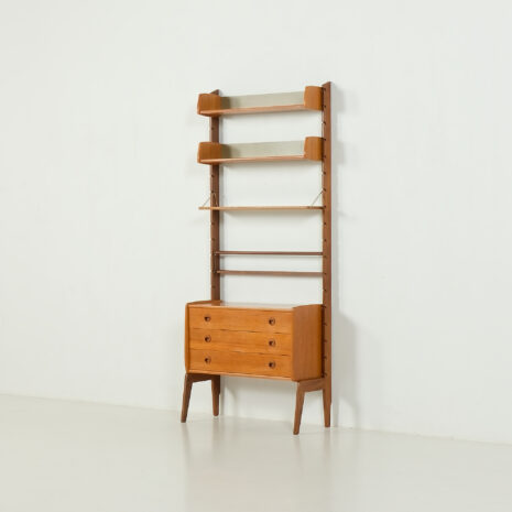 25443 Ergo free standing one bay teak wall unit by John Texmon, Norway 1960s-03 25443 Ergo free standing one bay teak wall unit by John Texmon, Norway 1960s-03