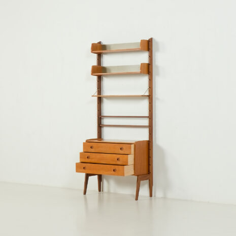 25443 Ergo free standing one bay teak wall unit by John Texmon, Norway 1960s-04 25443 Ergo free standing one bay teak wall unit by John Texmon, Norway 1960s-04