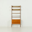 25443 Ergo free standing one bay teak wall unit by John Texmon, Norway 1960s-05