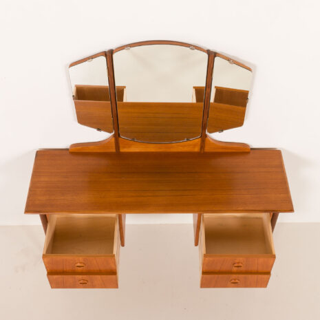 25454 Scandinavian mid century dressing table, vanity with adjustable mirrors, 1960s-6 25454 Scandinavian mid century dressing table, vanity with adjustable mirrors, 1960s-6