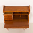 25455 Danish modern teak secretaire with brass details, 1960s-14