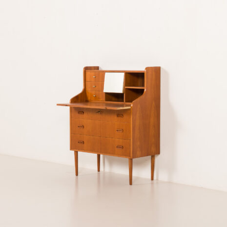 25455 Danish modern teak secretaire with brass details, 1960s-3 25455 Danish modern teak secretaire with brass details, 1960s-3