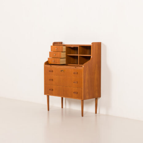 25455 Danish modern teak secretaire with brass details, 1960s-7 25455 Danish modern teak secretaire with brass details, 1960s-7