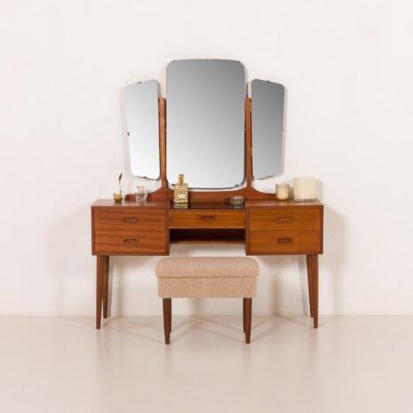 25458 Scandinavian mid century dressing table with adjustable mirrors, 1960s-1 toaletka