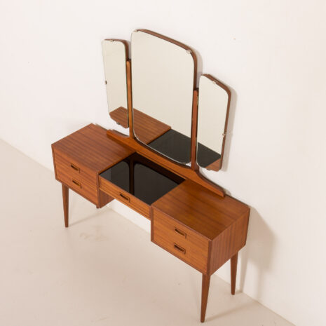 25458 Scandinavian mid century dressing table with adjustable mirrors, 1960s-6 25458 Scandinavian mid century dressing table with adjustable mirrors, 1960s-6