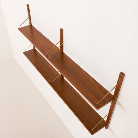 25469 Mid century teak shleves on hemp rails-5 25469 Mid century teak shleves on hemp rails-5