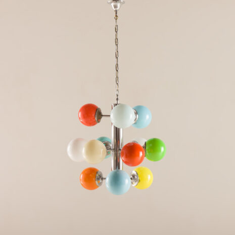 25483 Italian Space Age colorful glass chandelier, 1970s-1 25483 Italian Space Age colorful glass chandelier, 1970s-1