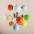 25483 Italian Space Age colorful glass chandelier, 1970s-4