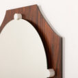25526 Mid century roswood octagonal Space Age mirror, Italy 1970s-3