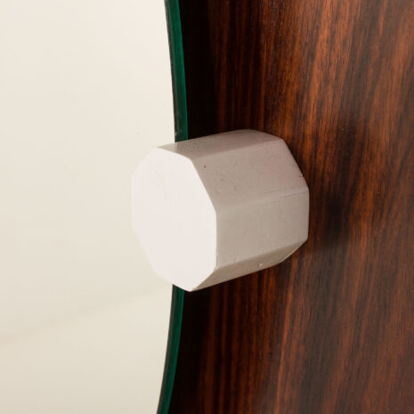 25526 Mid century roswood octagonal Space Age mirror, Italy 1970s-4 25526 Mid century roswood octagonal Space Age mirror, Italy 1970s-4