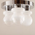 21363 Italian chrome and Murano glass Mazzega flush mount celling light-1
