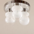 21363 Italian chrome and Murano glass Mazzega flush mount celling light-2