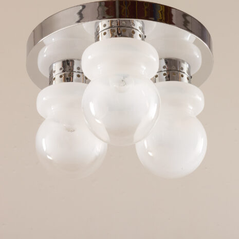 21363 Italian chrome and Murano glass Mazzega flush mount celling light-2 21363 Italian chrome and Murano glass Mazzega flush mount celling light-2
