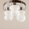 21363 Italian chrome and Murano glass Mazzega flush mount celling light-5
