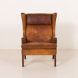 25353 Scandinavian vintage armchair in buffalo leather in B. Mogensen style, Denmark 1960s-2