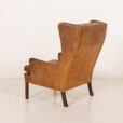 25353 Scandinavian vintage armchair in buffalo leather in B. Mogensen style, Denmark 1960s-7