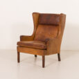 25353 Scandinavian vintage armchair in buffalo leather in B. Mogensen style, Denmark 1960s-9