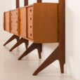 25441 Ergo 3 bay free standing teak wall unit by John Texmon, Norway 1960s-15
