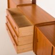 25441 Ergo 3 bay free standing teak wall unit by John Texmon, Norway 1960s-20