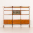 25441 Ergo 3 bay free standing teak wall unit by John Texmon, Norway 1960s-7