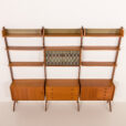 25441 Ergo 3 bay free standing teak wall unit by John Texmon, Norway 1960s-8