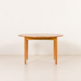 25474 Danish Oak round dining table with one extension, 1970s-6
