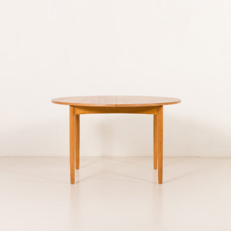 25474 Danish Oak round dining table with one extension, 1970s-6 25474 Danish Oak round dining table with one extension, 1970s-6