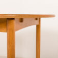 25474 Danish Oak round dining table with one extension, 1970s-9