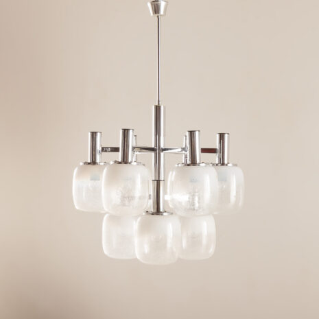 25482 Targetti Sankey Murano glass chandelier, 1970s-1 25482 Targetti Sankey Murano glass chandelier, 1970s-1