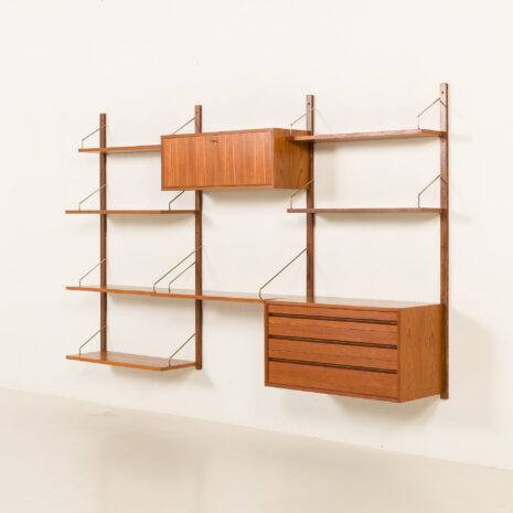 25491 Poul Cadovius Teakholz-Wandschrank mit Schreibtisch für Cado, Denamrk 1960er-3 25491 Poul Cadovius Teakholz-Wandschrank mit Schreibtisch für Cado, Denamrk 1960er-3