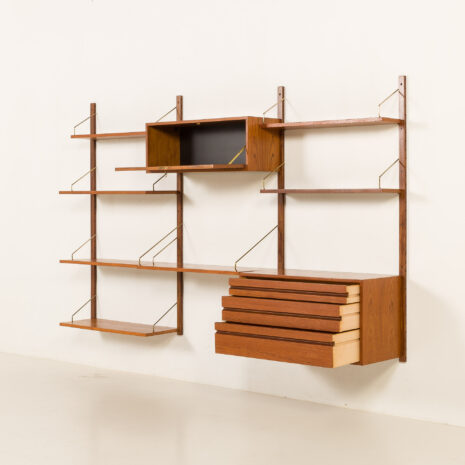 25491 Poul Cadovius Teakholz-Wandschrank mit Schreibtisch für Cado, Denamrk 1960er-4 25491 Poul Cadovius Teakholz-Wandschrank mit Schreibtisch für Cado, Denamrk 1960er-4