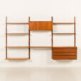 25491 Poul Cadovius unité murale en teck avec un bureau pour Cado, Denamrk 1960-6