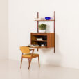 25492 Poul Cadovius teak wall unit with a secrataire, hidden desk, Denmark 1960s-2