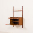 25492 Poul Cadovius teak wall unit with a secrataire, hidden desk, Denmark 1960s-3