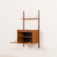 25492 Poul Cadovius teak wall unit with a secrataire, hidden desk, Denmark 1960s-4