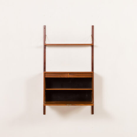 25492 Poul Cadovius teak wall unit with a secrataire, hidden desk, Denmark 1960s-7 25492 Poul Cadovius teak wall unit with a secrataire, hidden desk, Denmark 1960s-7