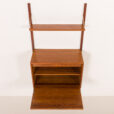 25492 Poul Cadovius teak wall unit with a secrataire, hidden desk, Denmark 1960s-8