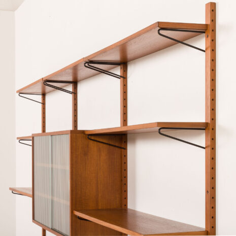 25498 Danish vintage teak wall unit in the style of Poul Cadovius, 1960s-14 25498 Danish vintage teak wall unit in the style of Poul Cadovius, 1960s-14