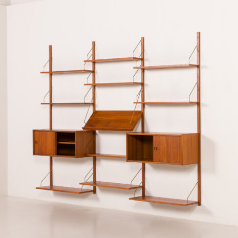 25499 Meuble mural scandinave en teck du milieu du siècle dans le style de Cadovius, Danemark, années 1970-4 25499 Meuble mural scandinave en teck du milieu du siècle dans le style de Cadovius, Danemark, années 1970-4