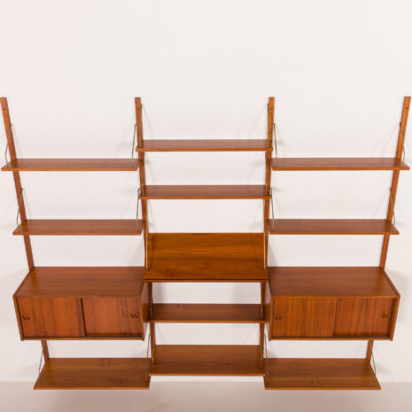 25499 Meuble mural scandinave en teck du milieu du siècle dans le style de Cadovius, Danemark, années 1970-8 25499 Meuble mural scandinave en teck du milieu du siècle dans le style de Cadovius, Danemark, années 1970-8